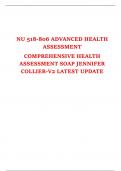 NU 518-806 ADVANCED HEALTH ASSESSMENT COMPREHENSIVE HEALTH ASSESSMENT SOAP JENNIFER COLLIER-V2 LATEST UPDATE