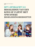 BPV-opdracht 3.3 Begeleiden van een kind of cliënt met specifieke begeleidingsbehoeften