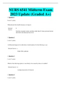 NURS 6541 Midterm Exam 2023 Update (Graded A+)