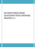 OB PROCTORED EXAM QUESTIONS WITH ANSWERS GRADED A 1.