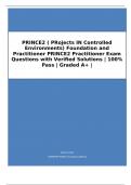 PRINCE2 ( PRojects IN Controlled Environments) Foundation and Practitioner PRINCE2 Practitioner Exam Questions with Verified Solutions | 100% Pass | Graded A+ |