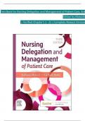 TEST BANK For Nursing Delegation and Management of Patient Care, 3rd Edition by Motacki, Verified Chapters 1 - 21, Complete Newest Version