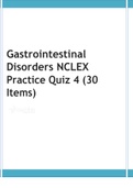 Gastrointestinal Disorders NCLEX Practice Quiz 4 (30 Items)