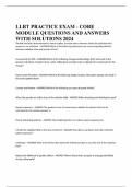 LLRT PRACTICE EXAM - CORE MODULE QUESTIONS AND ANSWERS WITH SOLUTIONS 2024