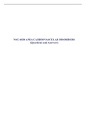 NSG 6020 APEA CARDIOVASCULAR DISORDERS / NSG6020 APEA CARDIOVASCULAR DISORDERS (107 Q & A) (LATEST): SOUTH UNIVERSITY  (Verified and Correct Documents, Already highly rated by students)