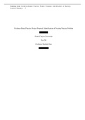 NUR 550 Topic 1 Assignment Evidence-Based Practice Project Proposal Identification of Nursing Practice Problem Spring 2023