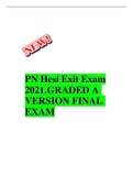 PN Hesi Exit Exam 2021.GRADED A VERSION FINAL EXAM