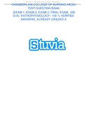 Chamberlain College of Nursing NR283 Test QuestionBank Exam 1, Exam 2, Exam 3, Final Exam,300 Q A Pathophysiology 100 % Verified Answers, Already Graded A.