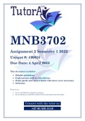 MNB3702 Assignment 2 Semester 1 2023