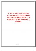 FTEC 93 AIRWAY FISDAP 2024-2025 LATEST UPDATE ACTUAL QUESTIONS WITH COMPLETE SOLUTIONS| A GRADE