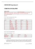 Chromatography Lab Report