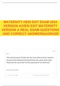 MATERNITY HESI EXIT EXAM 2024 VERSION A/HESI EXIT MATERNITY VERSION A REAL EXAM QUESTIONS AND CORRECT ANSWERS|AGRADE