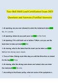 Taco Bell Shift Lead Certification Exam 2023 Questions and Answers (Verified Answers)