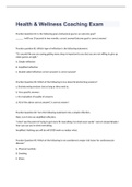 Health & Wellness Coaching Exam 2023 with 100% correct answers