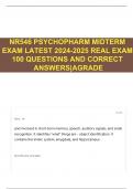 NR546 PSYCHOPHARM MIDTERM EXAM LATEST 2024-2025 REAL EXAM 100 QUESTIONS AND CORRECT ANSWERS|AGRADE