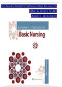 TEST BANK For Rosdahl's Textbook of Basic Nursing, 12th Edition by Caroline Rosdahl Chapters 1 - 103, Complete