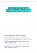 ONS ONCC CHEMOTHERAPY IMMUNOTHERAPY CERTIFICATION EXAM WITH ALL MUST KNOWS