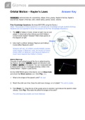 Gizmos - Orbital Motion – Kepler’s Laws Answer Key 2022/2023 Graded A+