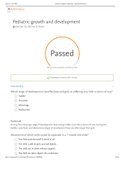 Elsevier Adaptive Quizzing - Quiz performance_ Pediatric Growth and Gevelopment-340 out of 373 questions answered correctly -Rated Passed. Spring 2023