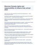 Discover Canada rights and responsibility of citizens fully solved 2023