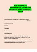 NUR 1290 OCC - Pharmacology Final Exam Questions and Answers| A+ Rated