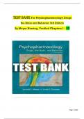 Psychopharmacology Drugs the Brain and Behavior 3rd Edition Meyer Nursing Test Bank