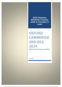 OXFORD CAMBRIDGE AND RSA 2024 GCE  Chemistry B  H433/03: Practical skills in chemistry  A Level ACTUAL QUESTION PAPER AND MARKING SCHEME MERGED