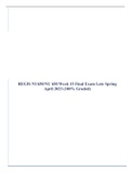 REGIS NU650/NU 650 Week 15 Final Exam Late Spring April 2022 (100% Graded)