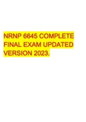 NRNP 6645 MIDTERM AND  FINAL EXAM 100+ QUESTIONS AND VERIFIED ANSWERS ALL CORRECT 2023 RATED 100%. COMPLETE PACKAGE DEAL!!!!!!