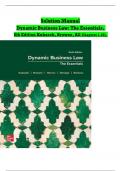 Solutions For Dynamic Business Law, 6th Edition Kubasek (All Chapters included)