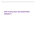 AHIP Testing 2023| 685 Questions and Answers| GRADED A