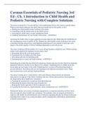 Carman Essentials of Pediatric Nursing 3rd Ed - Ch. 1 Introduction to Child Health and Pediatric Nursing with Complete Solutions