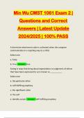 Min Wu CMST 1061 Exam 2 | Questions and Correct Answers | Latest Update 2024/2025 | 100% PASS