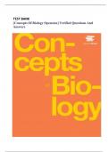 TEST BANK [Concepts Of Biology Openstax] Verified Questions And Answers ALL COVERD