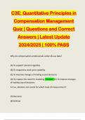 C3E: Quantitative Principles in Compensation Management Quiz | Questions and Correct Answers | Latest Update 2024/2025 | 100% PASS