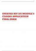 UPDATED HIT 205 MODULE 8 CODING APPLICATION FINAL EXAM