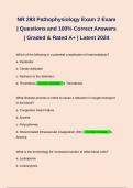 NR 283 Pathophysiology Exam 2 Exam | Questions and 100% Correct Answers | Graded & Rated A+ | Latest 2024