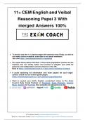 CEM English and Veíbal  Reasoning Papeí 3 With  merged Answers 100% 