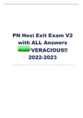 PN Hesi Exit Exam V2 with ALL Answers  100% VERACIOUS!!   2022-2023