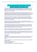 ATI fundamentals Practice Test A (2023 Update Solution A+),ATI Fundamentals A Questions And Answers 2023 Update (A+),ATI Fundamentals - Practice A Questions And Answers Update 2023 (A+) &ATI Fundamentals Practice Exam Solution Update 2023 (A+).  100% Comp