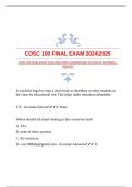 COSC 100 FINAL EXAM 20242025 WITH GUARANTEED ACCURATE ANSWERS |VERIFIED