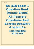 Nu 518 Exam 1 Question Bank (Actual Exam) All Possible Questions And Correct Answers Graded A+ Latest Update 2024/2025 University Of South Alabama