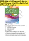 TEST BANK FOR Psychiatric-Mental Health Nursing 8th Edition by Sheila.L Videbeck all chapters