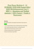 Final Exam Modules 8 - 10: NUR2356 / NUR 2356 (Latest 2024 / 2025) Multidimensional Care I / MDC 1 | Questions and Verified Answers | 100% Correct | Grade A - Rasmussen