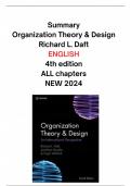 Summary entire book Richard L. Daft, Organization Theory & Design