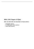 HIEU 201 Chapter 15 quiz / HIEU201 Chapter 15 quiz (Latest), HIEU 201-HISTORY OF WESTERN CIVILIZATION, Liberty university. 