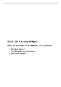 HIEU 201 Chapter 10 quiz / HIEU201 Chapter 10 quiz (Latest), HIEU 201-HISTORY OF WESTERN CIVILIZATION, Liberty university.