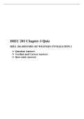 HIEU 201   CHAPTER 1 Quiz Answer / HIEU201 Chapter 1 quiz (Latest), HIEU 201-HISTORY OF WESTERN CIVILIZATION, Liberty university.