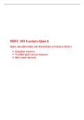 HIEU 201 Lecturer Quiz 6 Answer (4 Versions) / HIEU201 Lecturer Quiz 6(Latest), HIEU 201-HISTORY OF WESTERN CIVILIZATION I, Liberty university.