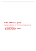 HIEU 201 Lecturer Quiz 5 Answer (3 Versions) / HIEU201 Lecturer Quiz 5 (Latest), HIEU 201-HISTORY OF WESTERN CIVILIZATION I, Liberty university.